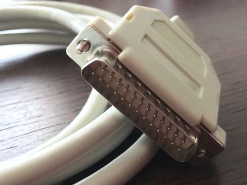 Parallel Printer Cable Male to Female DB25  white 2m long