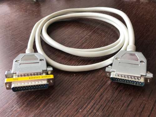 Parallel Printer Cable Male to Male DB25 white  1.80m long