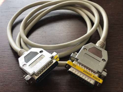 Parallel Printer Cable Male to Male DB25 white  1.80m long