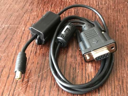 PC cable , black, 1m long,vintage 9 pin VGA to ?