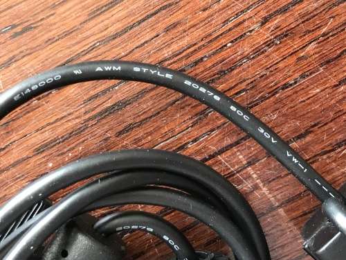 PC cable , black, 1m long,vintage 9 pin VGA to ?