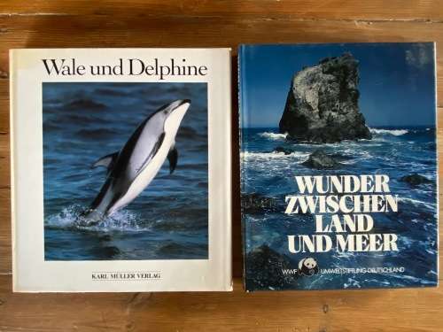 Wale und Delphine,Wunder zwischen Land + Meer ,vintage, book language german, 1990,1986,WWF,Dolphin