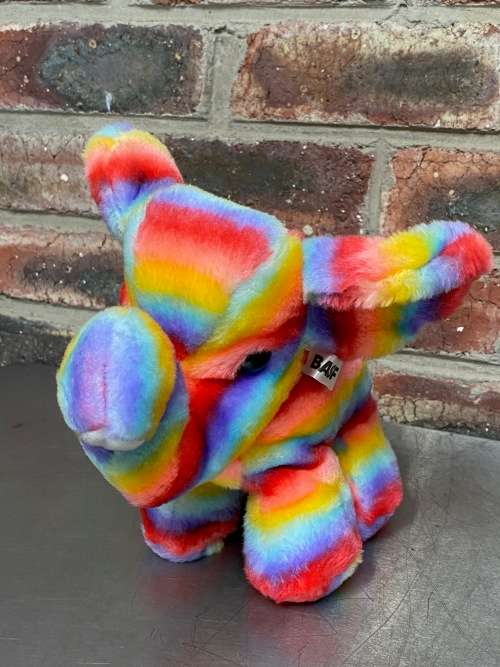 BASF Elephant ,stuffed animal, vintage, from Germany,collectors item, colorful, kids toy