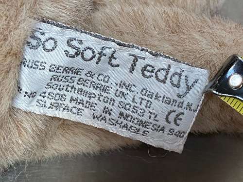 So soft Teddy, Bear Russ ,stuffed animal, vintage, oakland,uk,kids toy