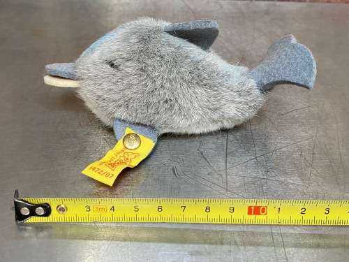Steiff dolphin 1472/07, Germany, collectors item, vintage, kids toy, made in western Germany