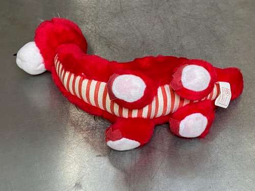 Herzl Dino, red,  Made in Germany, Hamburg,collectors item, vintage, kids toy, stuffed animal, rare