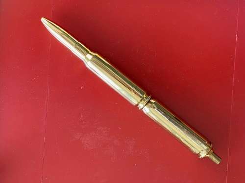 Brass Ballpoint Pen, shape like an ammo bullet, vintage collectors item