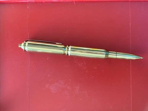 Brass Ballpoint Pen, shape like an ammo bullet, vintage collectors item