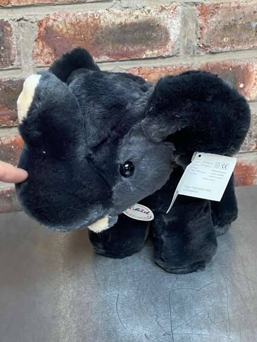 Elephant black SunKid ,stuffed animal, vintage, from Germany,collectors item, kids toy