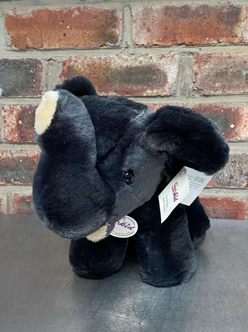 Elephant black SunKid ,stuffed animal, vintage, from Germany,collectors item, kids toy