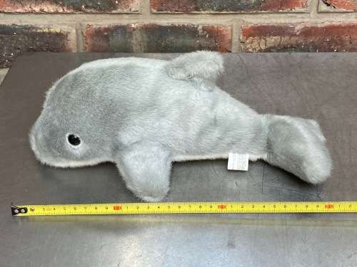 Dolphin grey MF, France, stuffed animal, vintage, collectors item, kids toy