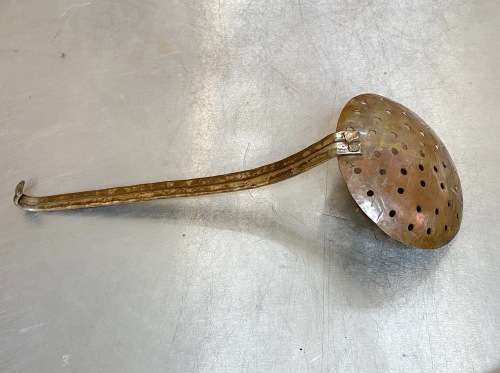 Antique copper spoon for removing foam, vintage, collectors item