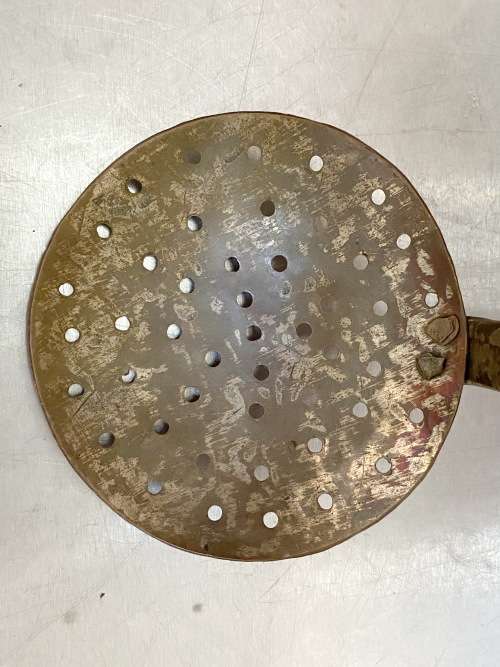 Antique copper spoon for removing foam, vintage, collectors item