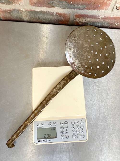 Antique copper spoon for removing foam, vintage, collectors item