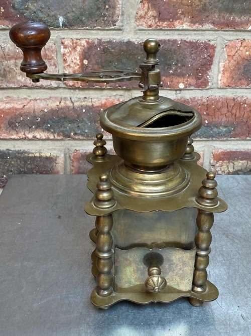 Brass heavy coffee grinder mill vintage, collectors item