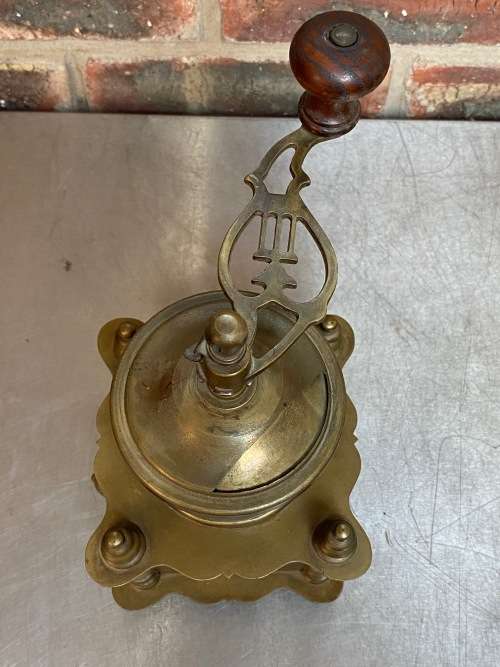 Brass heavy coffee grinder mill vintage, collectors item