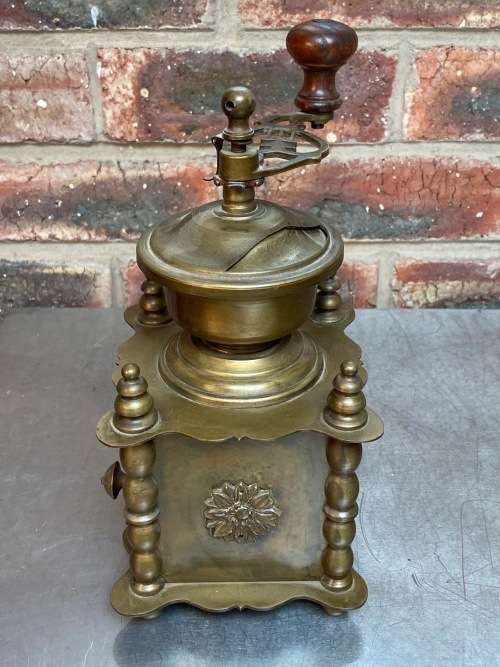 Brass heavy coffee grinder mill vintage, collectors item