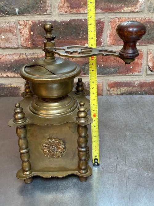 Brass heavy coffee grinder mill vintage, collectors item