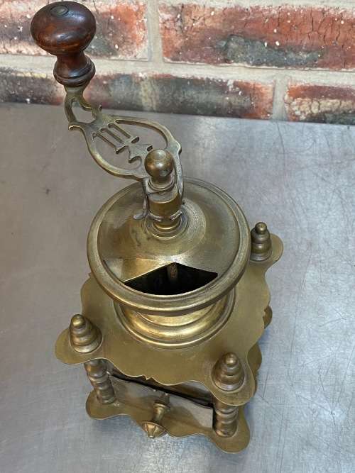 Brass heavy coffee grinder mill vintage, collectors item