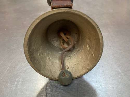 Brass Hand Bell with leather strap, collectors item, vinatge