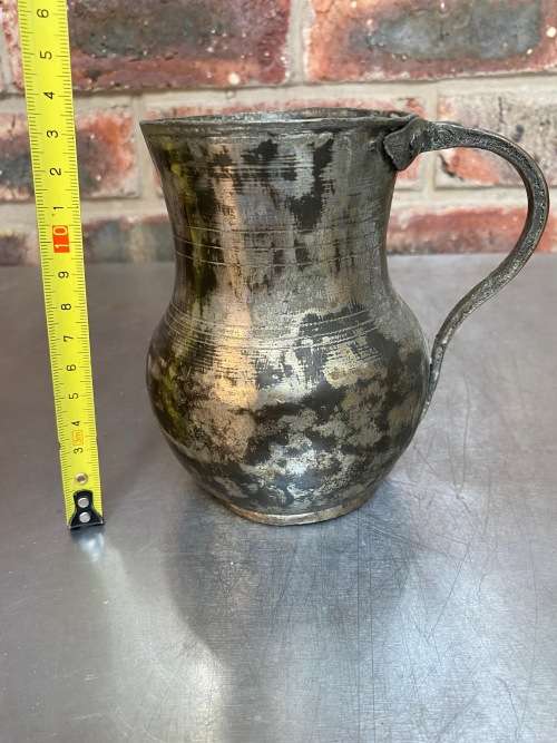 Silver ? on copper jug pot vintage , collecorts item