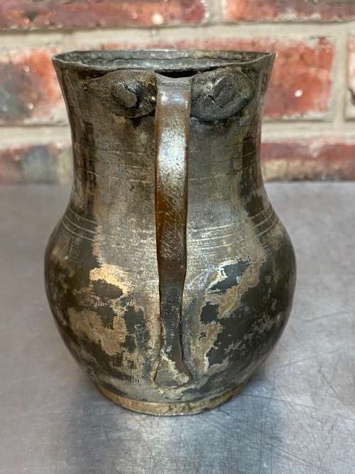 Silver ? on copper jug pot vintage , collecorts item