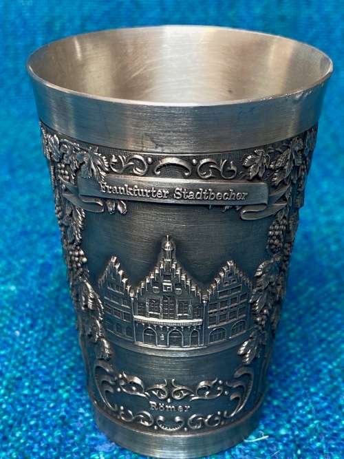 Pewter Zinn-Becker Stuttgart, Frankfurt Main tankard mug  Lot 8, size :11cm high, Made in Germany