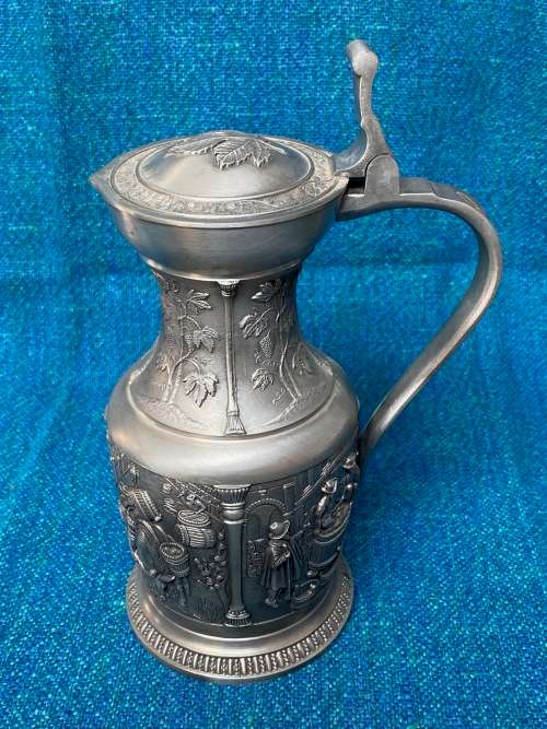 Pewter Wine Jug ,Beer Mug, SKS Design Germany from the 70s Lot9, collectors item, hight 23cm,859gr