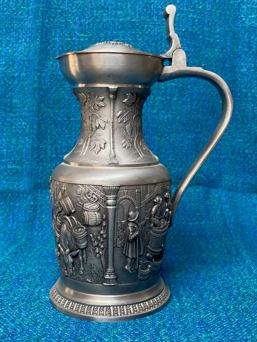 Pewter Wine Jug ,Beer Mug, SKS Design Germany from the 70s Lot9, collectors item, hight 23cm,859gr