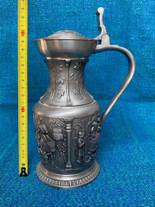 Pewter Wine Jug ,Beer Mug, SKS Design Germany from the 70s Lot9, collectors item, hight 23cm,859gr