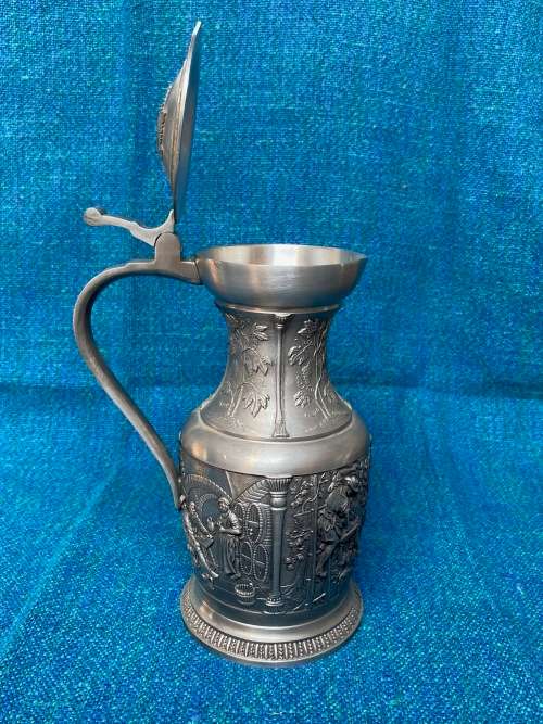 Pewter Wine Jug ,Beer Mug, SKS Design Germany from the 70s Lot9, collectors item, hight 23cm,859gr