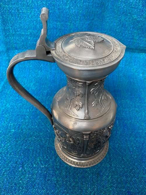Pewter Wine Jug ,Beer Mug, SKS Design Germany from the 70s Lot9, collectors item, hight 23cm,859gr