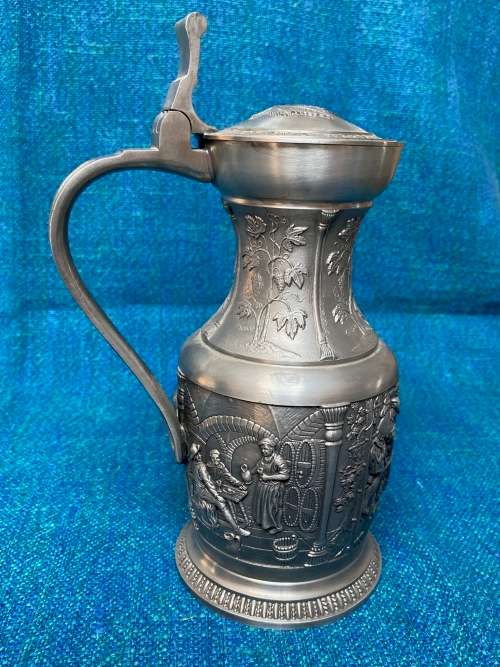Pewter Wine Jug ,Beer Mug, SKS Design Germany from the 70s Lot9, collectors item, hight 23cm,859gr