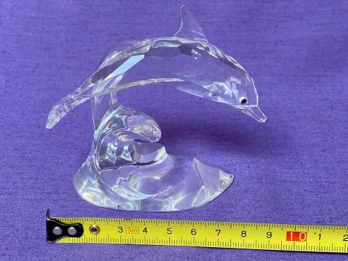 Swarovski Crystal DOLPHIN on a Wave, Swarovski code numbers: 190 365 / 7644 000 001 from the 90s