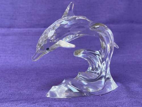 Swarovski Crystal DOLPHIN on a Wave, Swarovski code numbers: 190 365 / 7644 000 001 from the 90s