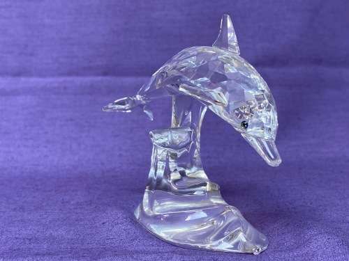 Swarovski Crystal DOLPHIN on a Wave, Swarovski code numbers: 190 365 / 7644 000 001 from the 90s