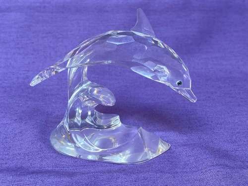 Swarovski Crystal DOLPHIN on a Wave, Swarovski code numbers: 190 365 / 7644 000 001 from the 90s