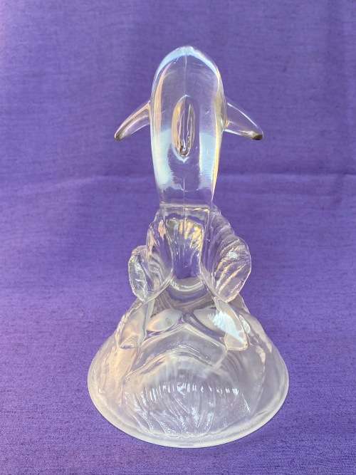 Cristal D`Arques Dolphin Vintage , made in France, clear , from the 90s, collection item, 15.9cm
