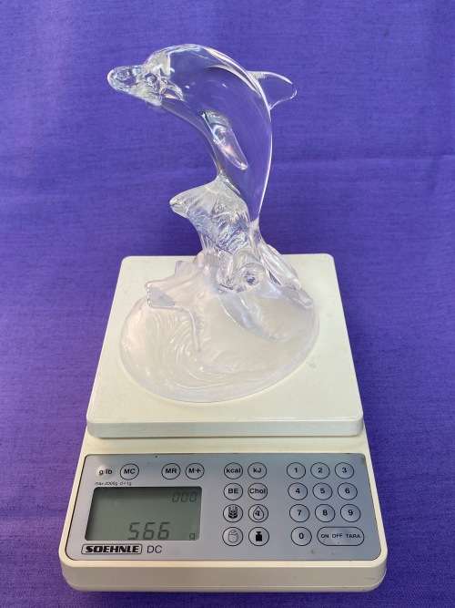 Cristal D`Arques Dolphin Vintage , made in France, clear , from the 90s, collection item, 15.9cm