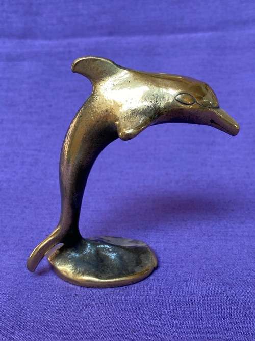 Vintage Solid Brass Bronze  Dolphin LOT 3 ,from the 80s, collection item