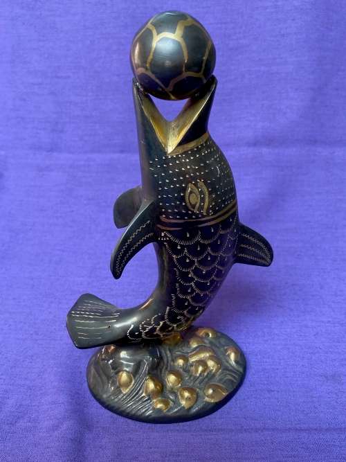 Vintage brass dolphin from the 90s , Al Jaber, Dubai, collectors item