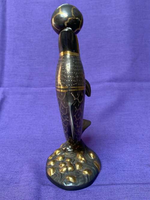 Vintage brass dolphin from the 90s , Al Jaber, Dubai, collectors item