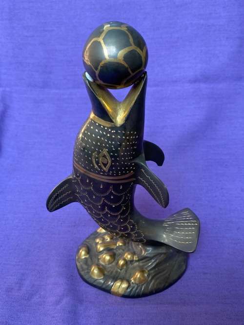Vintage brass dolphin from the 90s , Al Jaber, Dubai, collectors item