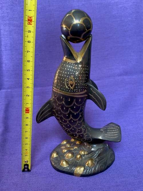 Vintage brass dolphin from the 90s , Al Jaber, Dubai, collectors item