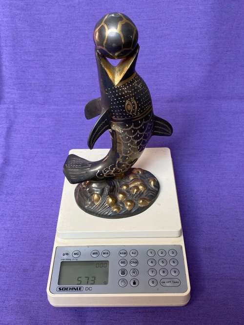 Vintage brass dolphin from the 90s , Al Jaber, Dubai, collectors item