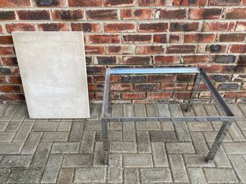 Coffee Tea Table stainless steel H45cm x L69 cm x D49cm from the 70s, vintage