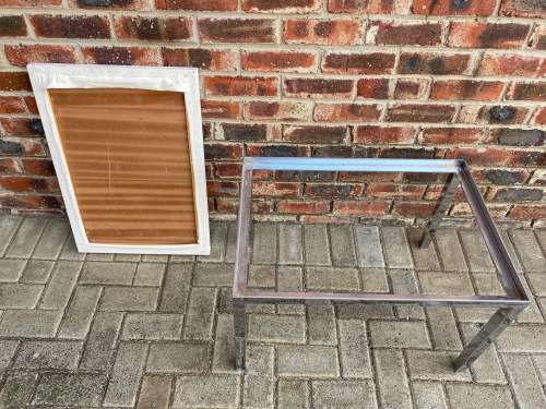 Coffee Tea Table stainless steel H45cm x L69 cm x D49cm from the 70s, vintage