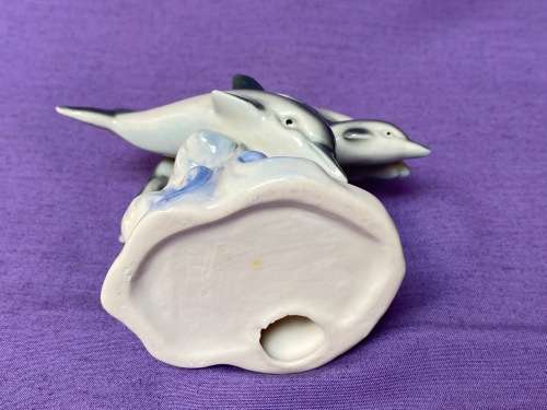 Porcelain Dolphin Figure vintage 90s LOT 2, collection item,