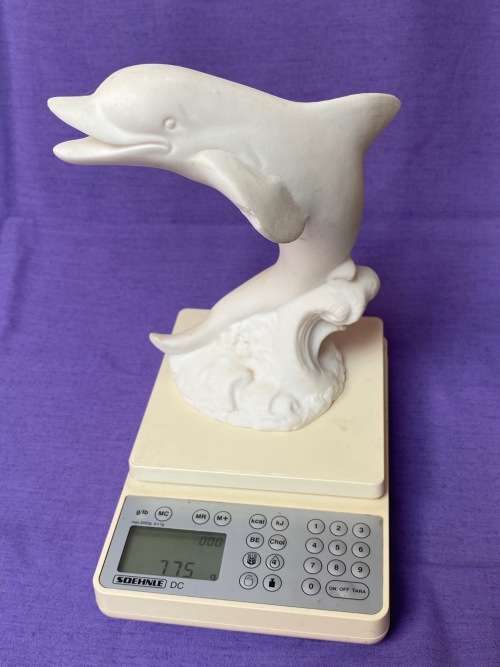 Dolphin figure , white, from the  80s,