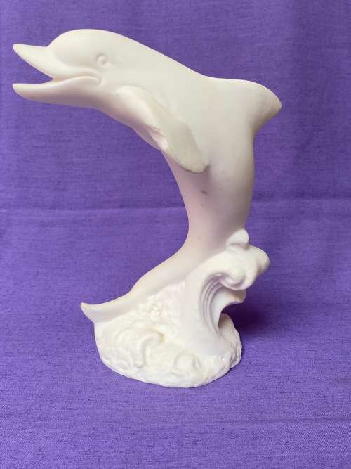 Dolphin figure , white, from the  80s,